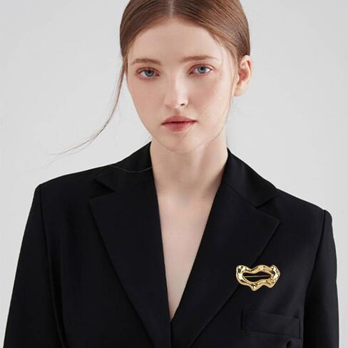 Trendy Irregular Geometric Shape Brooch Pin for Women Men Collar Brooches Lapel Pins Scarf Shawl Clip Bouquet Badge Boutonniere Corsage for Wedding Party Jewelry Dainty Dress Accessories in Saudi Arabia