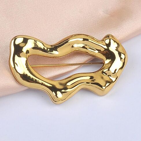 Trendy Irregular Geometric Shape Brooch Pin for Women Men Collar Brooches Lapel Pins Scarf Shawl Clip Bouquet Badge Boutonniere Corsage for Wedding Party Jewelry Dainty Dress Accessories in Saudi Arabia