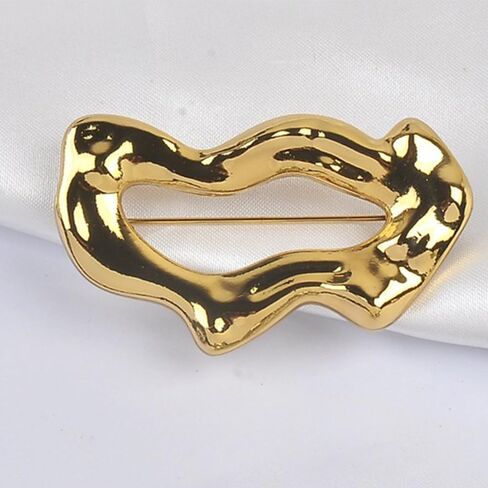 Trendy Irregular Geometric Shape Brooch Pin for Women Men Collar Brooches Lapel Pins Scarf Shawl Clip Bouquet Badge Boutonniere Corsage for Wedding Party Jewelry Dainty Dress Accessories in Saudi Arabia