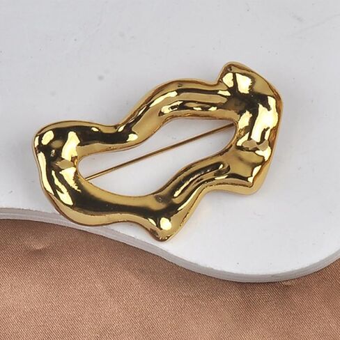Trendy Irregular Geometric Shape Brooch Pin for Women Men Collar Brooches Lapel Pins Scarf Shawl Clip Bouquet Badge Boutonniere Corsage for Wedding Party Jewelry Dainty Dress Accessories in Saudi Arabia