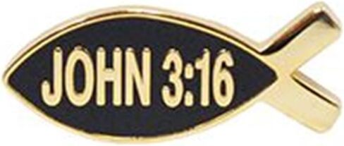 John 3:16 Jesus Fish - 1" Hat or Lapel Pin in Saudi Arabia