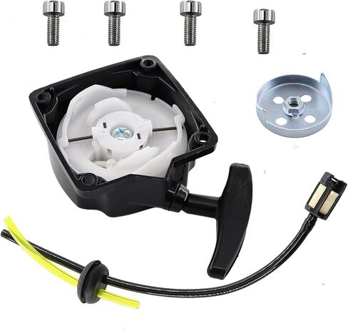 Generic BXparts Recoil Pull Starter لـ 300430 300486 11334 43CC 51.7CC 2 دورة E43 MD43 MC43 MC43CE DP10P WP4310 مضخة مياه 43cc محرك فايبر، فضي in Saudi Arabia