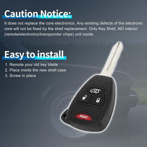 X AUTOHAUX Key Shell Case Keyless Entry Remote Key Fob Replacement Case for Jeep Compass 2007-2016 4 Buttons OHT692713AA M3N5WY72XX in Saudi Arabia