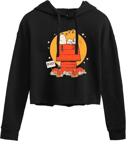 HYBRID APPAREL - Peanuts - Snoopy Halloween Dog House - Women's Cropped Pullover Hoodie in Saudi Arabia
