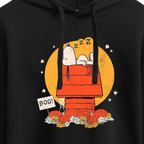 HYBRID APPAREL - Peanuts - Snoopy Halloween Dog House - Women's Cropped Pullover Hoodie in Saudi Arabia