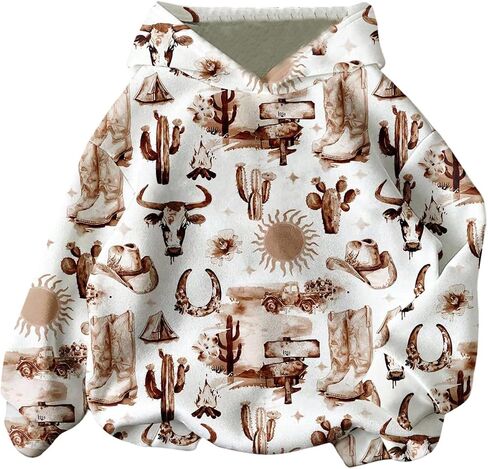 Women's Graphic Hoodies Long Sleeve Hooded Sweatshirts Western Cowgirls Outfits in Saudi Arabia