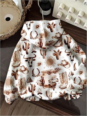 Women's Graphic Hoodies Long Sleeve Hooded Sweatshirts Western Cowgirls Outfits in Saudi Arabia