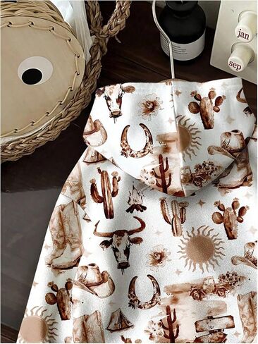Women's Graphic Hoodies Long Sleeve Hooded Sweatshirts Western Cowgirls Outfits in Saudi Arabia