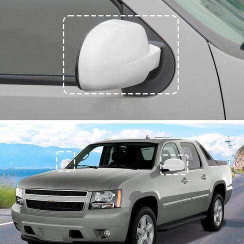 CheroCar Rearview Mirror Fully Caps Cover Fit for 2007-2014 Chevy Silverado GMC Sierra Avalanche Tahoe Suburban Yukon Escalade ESV Left Right Side Mirror Cover(Black) in Saudi Arabia