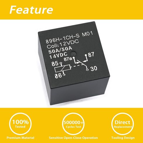 1 Packs 896H-1CH-S M01 Relay, 12V 50A 5 Pins, Automotive Relay in Saudi Arabia