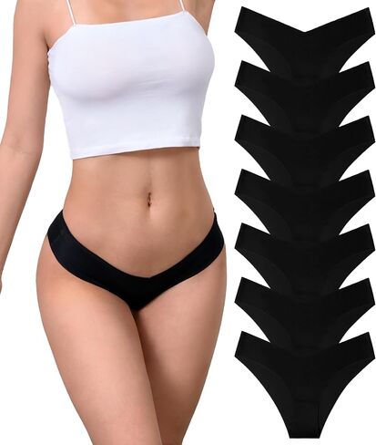Women Seamless Underwear Stretch Invisible - No Show Panties Soft Bikini Breathable Cheeky Hipster V Cut 7 Pack in Saudi Arabia