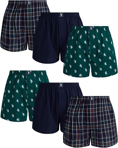 U.S. Polo Assn. Men's Underwear - Woven Boxers with Functional Fly (6 Pack) in Kuwait
