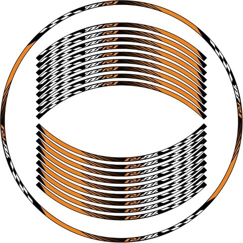 Awonderful Motorcycle Reflective Wheel Stripes kit, Vinyl Wheel Rim Stickers Compatible with Yamaha YZF1000 R1 2015-2024 (Orange) in Saudi Arabia