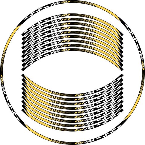 Awonderful Motorcycle Reflective Wheel Stripes kit, Vinyl Wheel Rim Stickers Compatible with Yamaha YZF1000 R1 2015-2024 (Orange) in Saudi Arabia