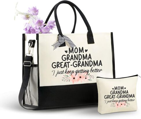 حقيبة حمل قماشية من InnoBeta Great Grandma Gifts، مع سحاب إغلاق علوي وحزام كتف، هدايا للجدة العظيمة في عيد الأم، وعيد الميلاد، والكريسماس، أنا فقط أتحسن in Saudi Arabia