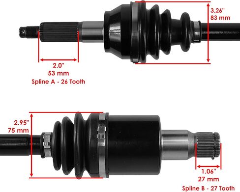 Caltric Front Rear Left Right Cv Joint Axles Compatible with Polaris Rzr S 800 Efi 2009-2014 in Saudi Arabia
