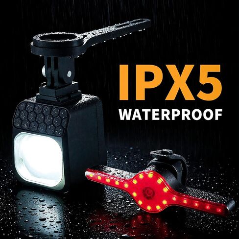 Masdio Bike Lights Front and Back, Bike Lights for Night Riding - Remote Control, 300m Beam Headlight & Brake Alert Taillight, IPX5, Type-C, for Mountain/Road Bikes in Saudi Arabia