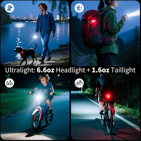 Masdio Bike Lights Front and Back, Bike Lights for Night Riding - Remote Control, 300m Beam Headlight & Brake Alert Taillight, IPX5, Type-C, for Mountain/Road Bikes in Saudi Arabia
