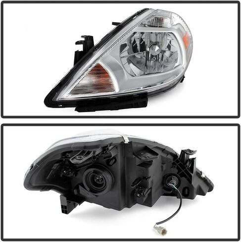 ACANII - For 2007 2008 2009 2010 2011 2012 Nissan Versa Chrome Headlights Headlamps Assembly Set Driver & Passenger Side in Saudi Arabia