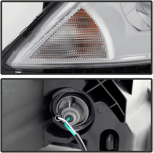 ACANII - For 2007 2008 2009 2010 2011 2012 Nissan Versa Chrome Headlights Headlamps Assembly Set Driver & Passenger Side in Saudi Arabia