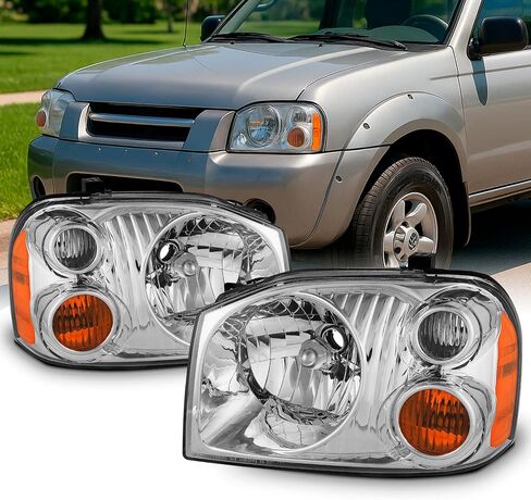 AKKON - [2 قطعة لسيارة Nissan Frontier Pickup OE Style 2001-2004 للمصابيح الأمامية على الجانبين الأيمن والأيسر - أسود in Kuwait