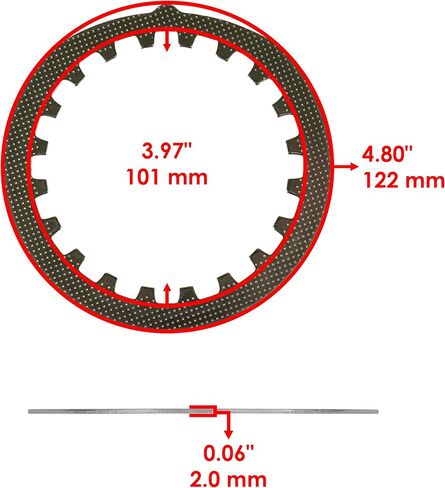 Caltric 4X Clutch Plate Compatible with Yamaha Serow 225 XT225 1992 1993 1994 1995 1996 1997 1998 1999 2000 in Saudi Arabia