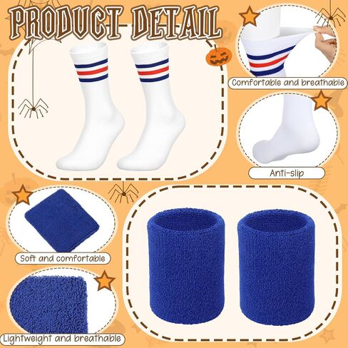 4 Pcs Halloween Bunny Rabbit Costume Set Includes Bunny Ears Headband Plush Tail Pin Elastic Wristband and Knee High Socks for Halloween Costume Accessories Women Cosplay (Drop Ears) in Saudi Arabia
