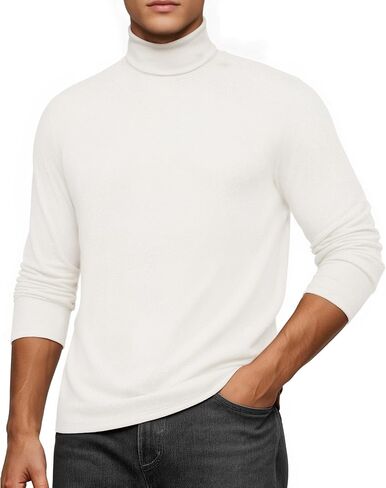 MANGOPOP Men's Turtleneck Long Sleeve Shirts Thermal Undershirt Relaxed Fit Fleece Tops Fall Winter Fashion 2025 in Saudi Arabia