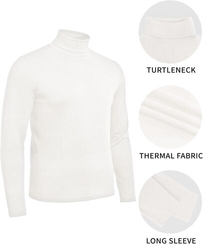 MANGOPOP Men's Turtleneck Long Sleeve Shirts Thermal Undershirt Relaxed Fit Fleece Tops Fall Winter Fashion 2025 in Saudi Arabia