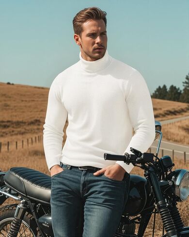 MANGOPOP Men's Turtleneck Long Sleeve Shirts Thermal Undershirt Relaxed Fit Fleece Tops Fall Winter Fashion 2025 in Saudi Arabia