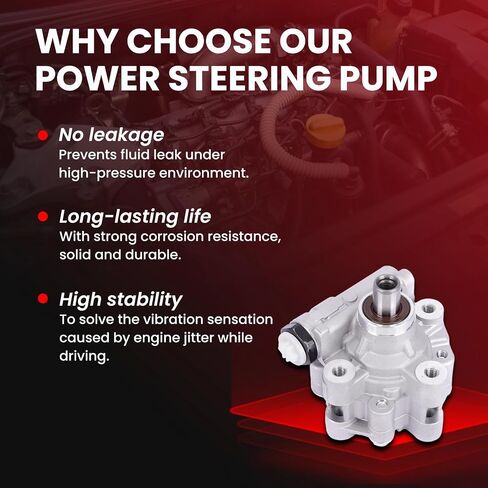 MOCA Power Steering Pump fits For Chrysler 2007-2010 Sebring 2.7L 3.5L, 2008-2010 Town & Country 3.3L 3.8L 4.0L, For Dodge 2008-2010 Avenger 2.7L 3.5L, 2008-2010 Grand Caravan 3.3L in Saudi Arabia