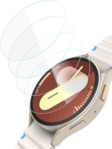 Sinoacc 4-Pack 40mm واقي شاشة لساعة Galaxy Watch 7/Galaxy Watch 6/Galaxy Watch 5/Galaxy Watch 4/Watch Fe غطاء طبقة حماية من الزجاج المقوى لساعة Samsung Watch 7/6/5/4 40 مم واقي شاشة للساعة in Kuwait