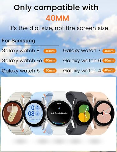 Sinoacc 4-Pack 40mm واقي شاشة لساعة Galaxy Watch 7/Galaxy Watch 6/Galaxy Watch 5/Galaxy Watch 4/Watch Fe غطاء طبقة حماية من الزجاج المقوى لساعة Samsung Watch 7/6/5/4 40 مم واقي شاشة للساعة in Kuwait