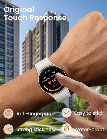 Sinoacc 4-Pack 40mm واقي شاشة لساعة Galaxy Watch 7/Galaxy Watch 6/Galaxy Watch 5/Galaxy Watch 4/Watch Fe غطاء طبقة حماية من الزجاج المقوى لساعة Samsung Watch 7/6/5/4 40 مم واقي شاشة للساعة in Kuwait