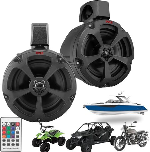 Pyle 6.5'' Water-Resistant Marine Off-Road Speakers - 1200 Watt Amplifier + Wireless BT Audio Controller- Marine, ATV, UTV, 4x4, Jeep, Wired RCA, for Boat Stereo Speaker & Other Watercraft in Saudi Arabia