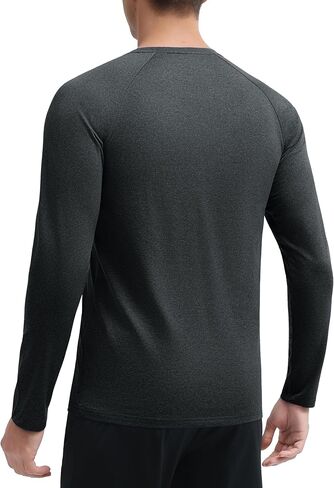 MAGCOMSEN Men's Thermal Long Sleeve Shirt Fleece Lined Base Layer Undershirt Atheltic Workout Top for Cold Weather in Saudi Arabia