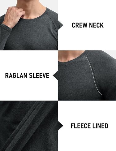 MAGCOMSEN Men's Thermal Long Sleeve Shirt Fleece Lined Base Layer Undershirt Atheltic Workout Top for Cold Weather in Saudi Arabia