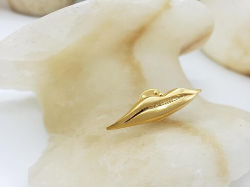 Lips Lapel Pin - Gold Plated - Man Ray Art Inspired Brooch in Kuwait
