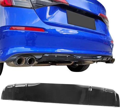 IKON MOTORSPORTS, Rear Diffuser Compatible With 2022-2026 Honda Civic 11th Gen Sedan 4-Door, MD Style Matte Black PP Rear Bumper Diffuser Lip Added on Bodykit Replacement in Saudi Arabia