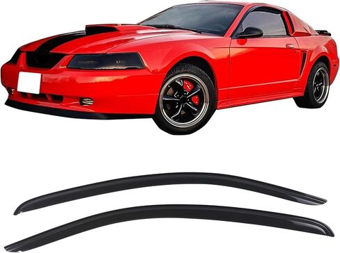 Window Visor Compatible with 1994-2004 Ford Mustang Coupe(Not Fits Convertible), Slim Style Dark Smoke 2PC Set Acrylic by IKON MOTORSPORTS, 1995 1996 1997 1998 1999 2000 2001 2002 2003 in Saudi Arabia