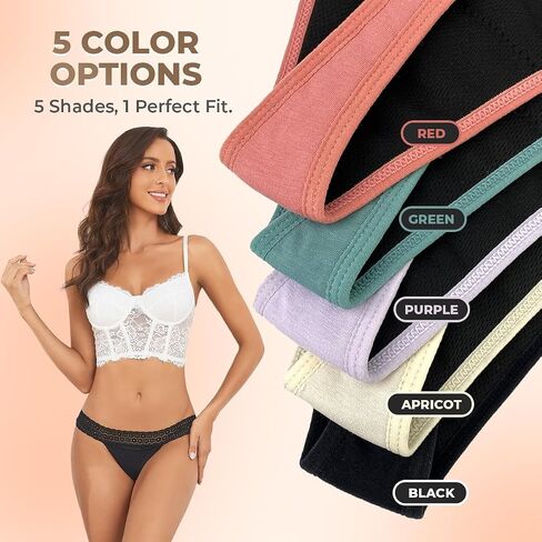 Sexy Period Underwear for Women, Anti-Odor Leak Proof Period Thongs, 4 Layer Postpartum Absorbent Panties Lace Bikinis in Kuwait