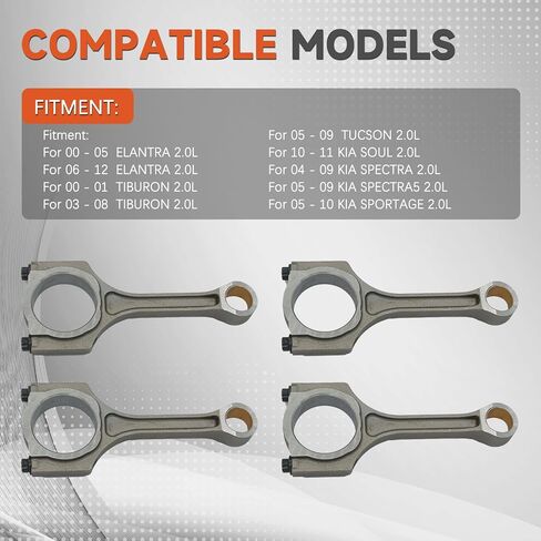 4pcs Connecting Rods 11248623418 Compatible with BMW F30 F32 F48 F55 F56 X1 X2 X3 X4 Cooper S 2.0T B46 B48 After-Market Parts in Kuwait