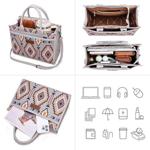 Wrangler Large Tote Bag with Compartments Western Shoulder Bag for Women Work in Kuwait