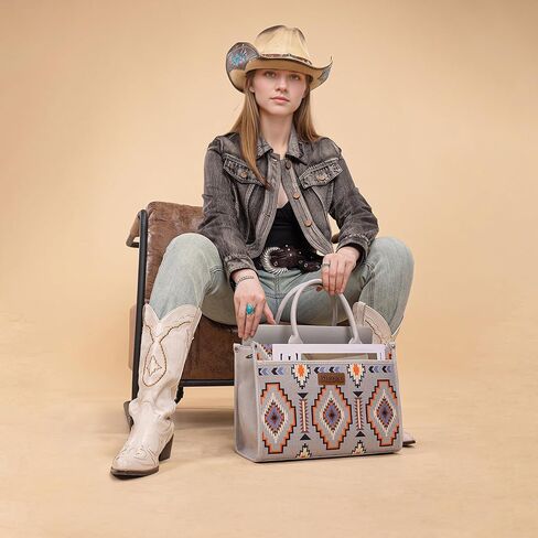 Wrangler Large Tote Bag with Compartments Western Shoulder Bag for Women Work in Kuwait