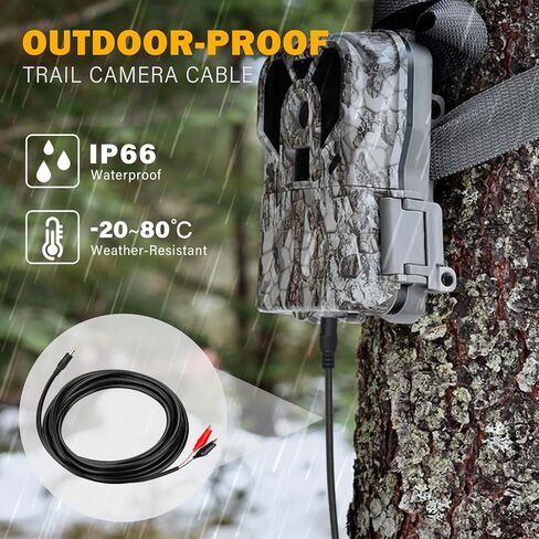KSK 79-inch Chew Proof Trail Camera Power Cord (2 Pack), 4.0x1.7mm DC External Power Cable, Compatible with Tactacam Reveal, X, XB, SK, Wise Eye, Spartan Gocam, etc in Saudi Arabia