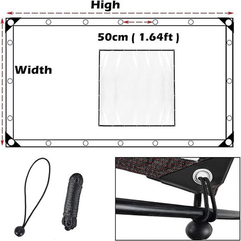 6x11 FT Clear Tarp Waterproof with Grommets,Heavy Duty PVC Vinyl Tarps Cover, Outdoor/Camping/Plant/Garden/Chicken Coop/Cat Litter, Customizable Size Greenhouses Tarp in Saudi Arabia