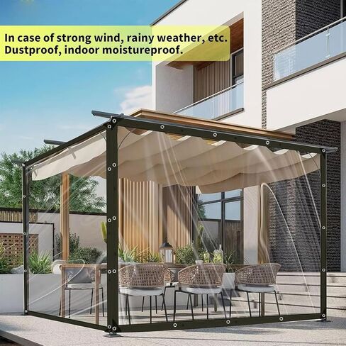 6x11 FT Clear Tarp Waterproof with Grommets,Heavy Duty PVC Vinyl Tarps Cover, Outdoor/Camping/Plant/Garden/Chicken Coop/Cat Litter, Customizable Size Greenhouses Tarp in Saudi Arabia