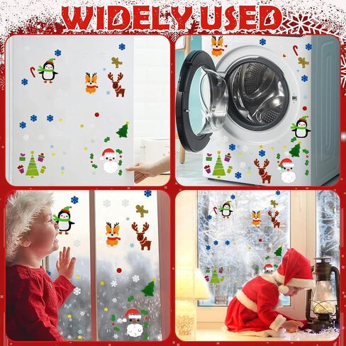 6Pcs Christmas Thick Gel Clings, Christmas Clings Window Stickers Supplies for Children Jelly Window Stickers, Cute Pumpkins Witch Bats Window Clings Easy to Paste Xmas Window Decors Supplies in Saudi Arabia