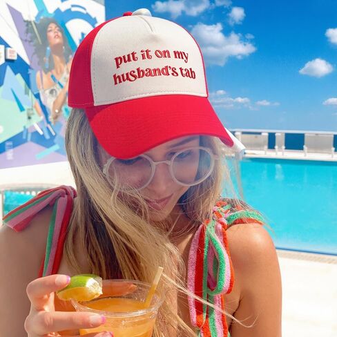 Put It On My Husband's Tab Funny Trucker Hats Women Vintage Adjustable Baseball Cap Embroidery Fashion Trucker Hat in Saudi Arabia
