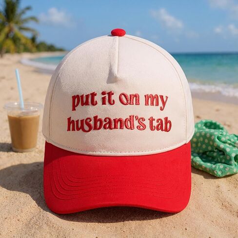 Put It On My Husband's Tab Funny Trucker Hats Women Vintage Adjustable Baseball Cap Embroidery Fashion Trucker Hat in Saudi Arabia